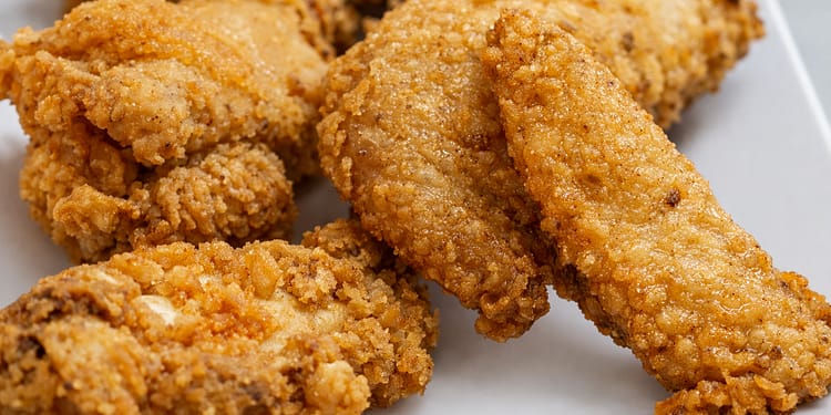 Cajun fried chicken on a plate