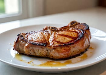 How to cook pork chops photo on a plate