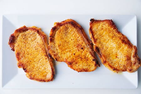 pan seared pork chops—juicy and golden