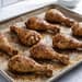 Sheet pan chicken drumsticks baked until crispy