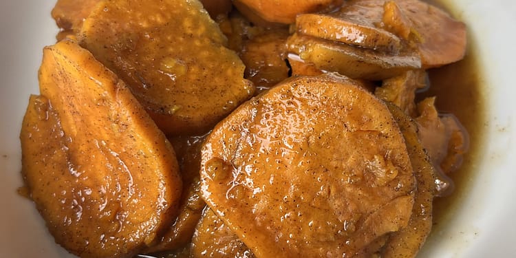 Golden-brown, syrupy Southern Candied Yams