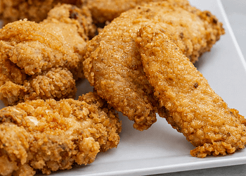 Cajun fried chicken on a plate