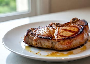 How to cook pork chops photo on a plate