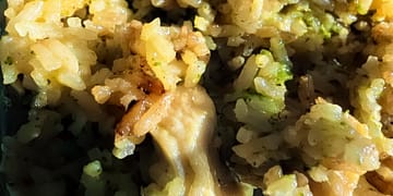 instant pot chicken broccoli rice casserole—creamy and cheesy