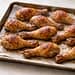 Crispy baked chicken drumsticks fresh out of the oven