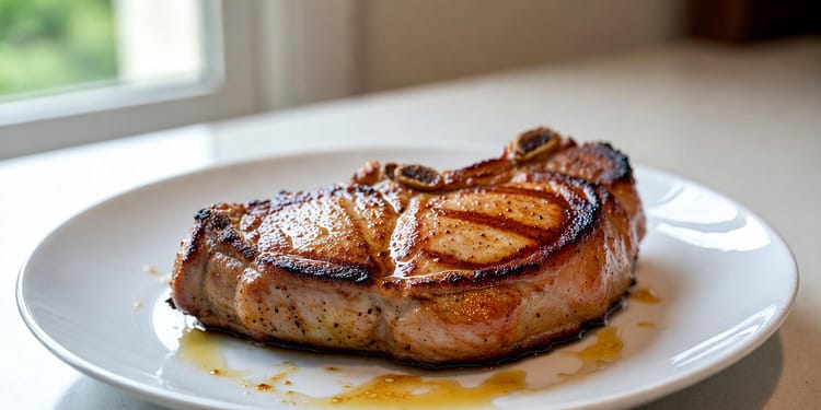 How to cook pork chops photo on a plate